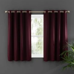 Dunelm Satin Merlot Eyelet Curtains 13 Dunelm Satin Merlot Eyelet Curtains -Dunelm Sales Store 30808740 alt05