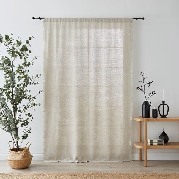 Dunelm Bondi Raw Edge Chateau Grey Slot Top Single Voile Panel 6 Dunelm Bondi Raw Edge Chateau Grey Slot Top Single Voile Panel - Image 4