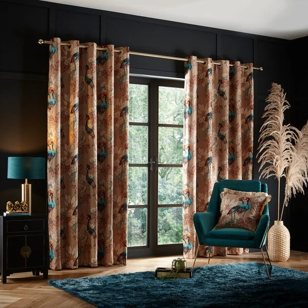 Dunelm Mariba Gold Eyelet Curtains 4 Dunelm Mariba Gold Eyelet Curtains - Image 2