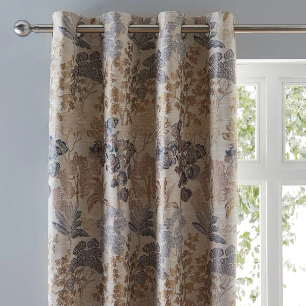Dunelm Folk Tree Blue Eyelet Curtains 3 Dunelm Folk Tree Blue Eyelet Curtains