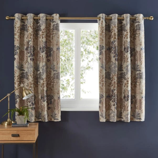 Dunelm Folk Tree Blue Eyelet Curtains 7 Dunelm Folk Tree Blue Eyelet Curtains - Image 5