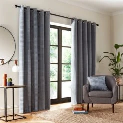 Dunelm Ryder Check Blue Eyelet Curtains 9 Dunelm Ryder Check Blue Eyelet Curtains -Dunelm Sales Store 30809393 alt01