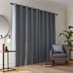 Dunelm Ryder Check Blue Eyelet Curtains 11 Dunelm Ryder Check Blue Eyelet Curtains -Dunelm Sales Store 30809393 alt04