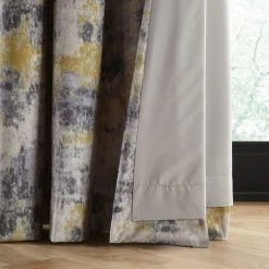 Dunelm Cove Textured Print Ochre Eyelet Curtains 13 Dunelm Cove Textured Print Ochre Eyelet Curtains -Dunelm Sales Store 30809403 alt06