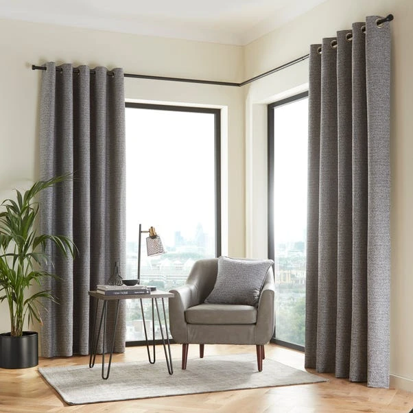 Dunelm Murano Grey Eyelet Curtains 4 Dunelm Murano Grey Eyelet Curtains - Image 2