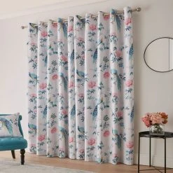Dunelm Peacock Floral Pink Eyelet Curtains 11 Dunelm Peacock Floral Pink Eyelet Curtains -Dunelm Sales Store 30810004 alt04