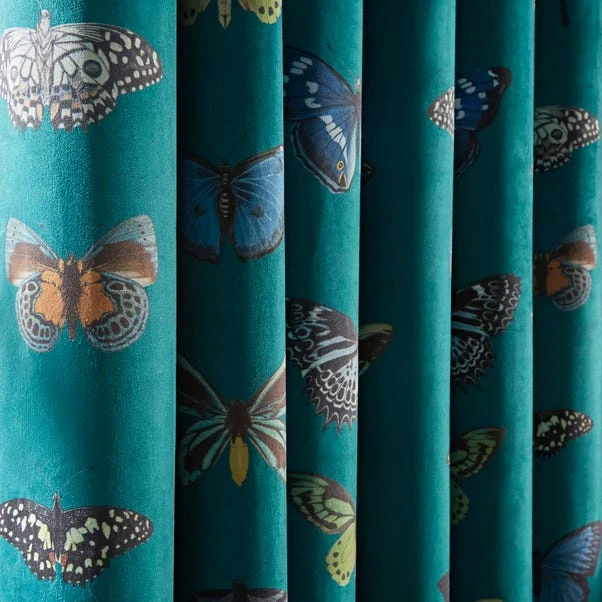 Natural History Museum Butterfly Curator Emerald Eyelet Curtains 5 Natural History Museum Butterfly Curator Emerald Eyelet Curtains - Image 3