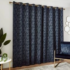 Dunelm Mottled Chenille Navy Eyelet Curtains 10 Dunelm Mottled Chenille Navy Eyelet Curtains -Dunelm Sales Store 30810044 alt04