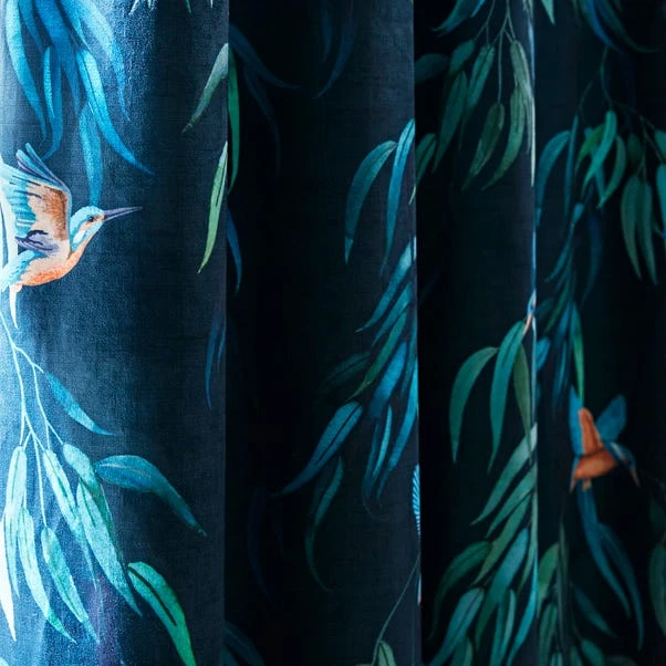 Natural History Museum Kingfisher Peacock Pencil Pleat Curtains 5 Natural History Museum Kingfisher Peacock Pencil Pleat Curtains - Image 3