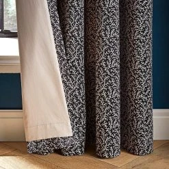 Natural History Museum Ditsy Coral Monochrome Eyelet Curtains -Dunelm Sales Store 30810093 alt06