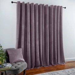 Dunelm Recycled Velour Eyelet Curtains Thistle -Dunelm Sales Store 30810133 alt04