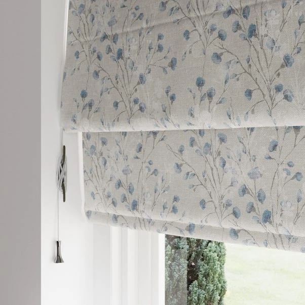 Dunelm Freya Ashley Blue Blackout Roman Blind 4 Dunelm Freya Ashley Blue Blackout Roman Blind - Image 2