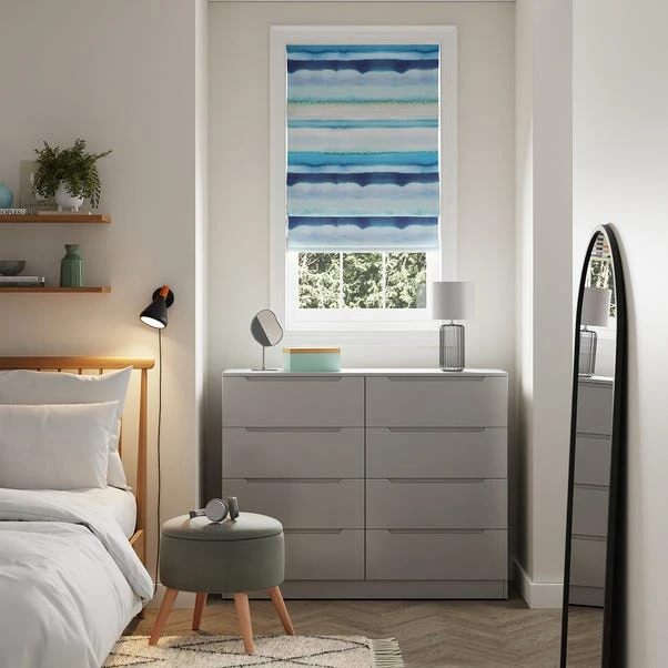 Dunelm Ocean Stripe Blackout Blue Roman Blind 3 Dunelm Ocean Stripe Blackout Blue Roman Blind
