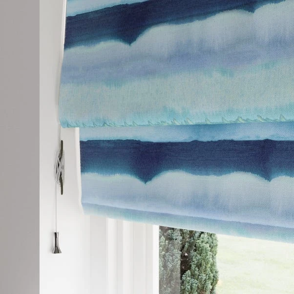 Dunelm Ocean Stripe Blackout Blue Roman Blind 4 Dunelm Ocean Stripe Blackout Blue Roman Blind - Image 2