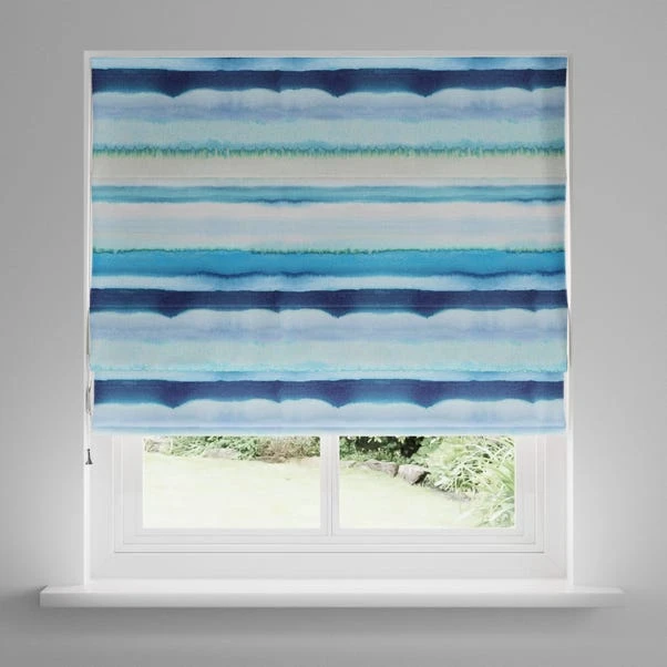 Dunelm Ocean Stripe Blackout Blue Roman Blind 5 Dunelm Ocean Stripe Blackout Blue Roman Blind - Image 3