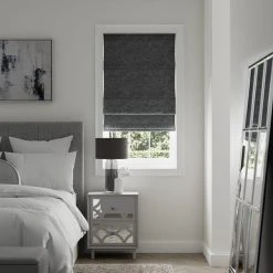 Dunelm Textured Chenille Graphite Roman Blind