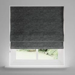 Dunelm Textured Chenille Graphite Roman Blind 8 Dunelm Textured Chenille Graphite Roman Blind -Dunelm Sales Store 30810226 alt04