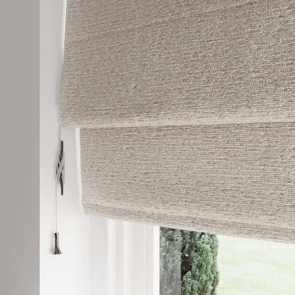 Dunelm Textured Chenille Mushroom Roman Blind 4 Dunelm Textured Chenille Mushroom Roman Blind - Image 2