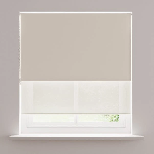 Dunelm Sheer Natural Blackout Double Roller Blind 4 Dunelm Sheer Natural Blackout Double Roller Blind - Image 2