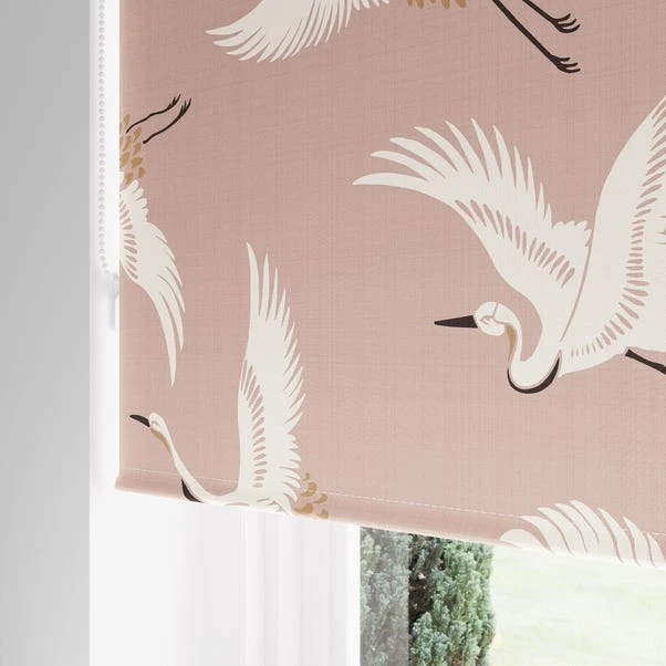 Dunelm Japandi Cranes Blackout Blush Roller Blind 4 Dunelm Japandi Cranes Blackout Blush Roller Blind - Image 2