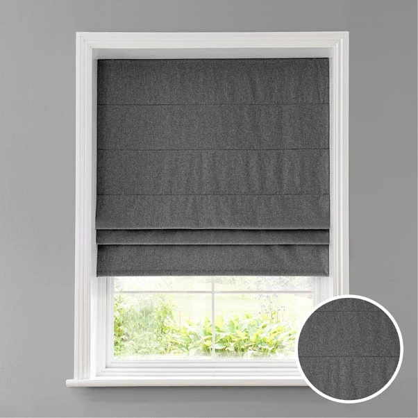 Dunelm Luna Charcoal Blackout Roman Blind 4 Dunelm Luna Charcoal Blackout Roman Blind - Image 2
