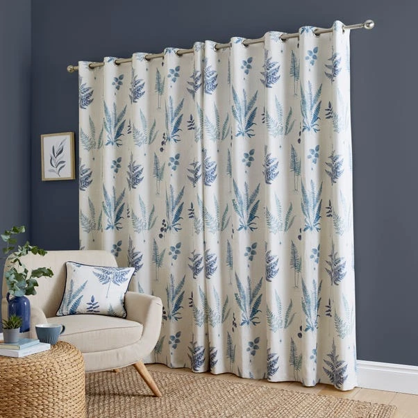 Dunelm Fern Blue Eyelet Curtains 5 Dunelm Fern Blue Eyelet Curtains - Image 3