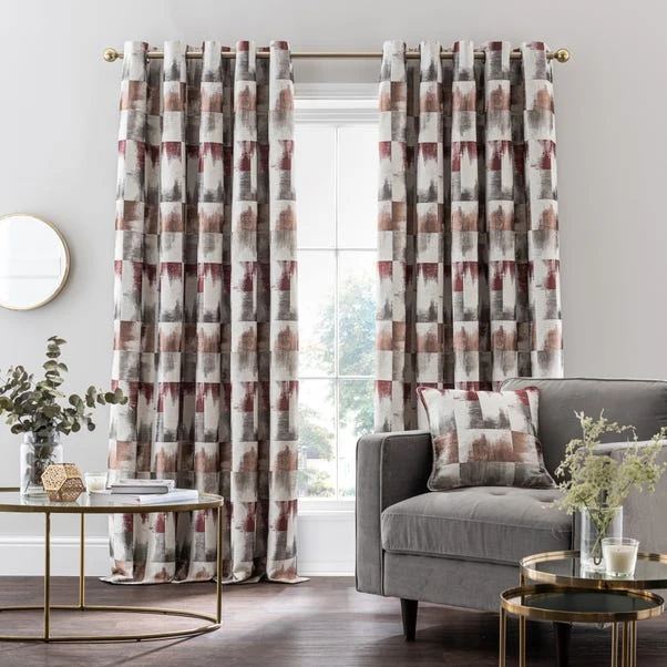 Dunelm Belgravia Red Eyelet Curtains 4 Dunelm Belgravia Red Eyelet Curtains - Image 2