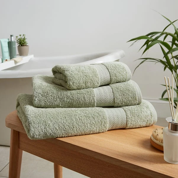 Dunelm Sage Hotel Luxury Organic Cotton Towel 3 Dunelm Sage Hotel Luxury Organic Cotton Towel