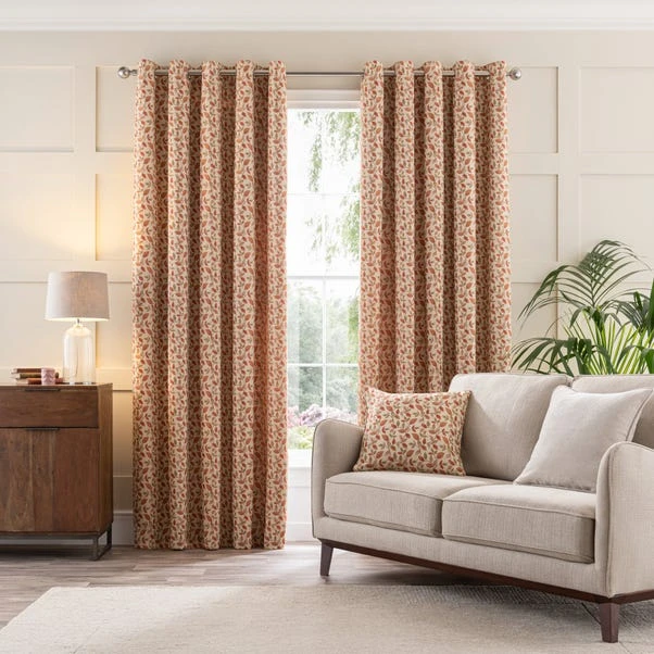 Dunelm Dianna Terracotta Eyelet Curtains 4 Dunelm Dianna Terracotta Eyelet Curtains - Image 2
