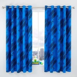 Catherine Lansfield Game Over Black Eyelet Curtains -Dunelm Sales Store 30817002 alt03