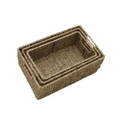 JVL Seagrass Set Of 3 Storage Baskets With Handles -Dunelm Sales Store 30824537 alt05