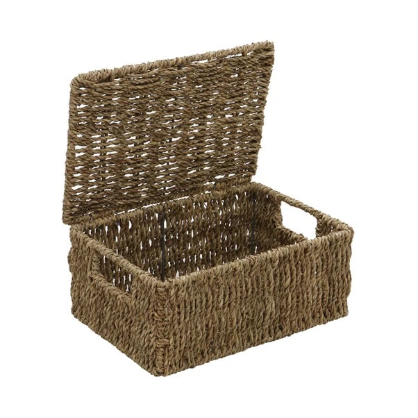 JVL Seagrass Set Of 4 Storage Baskets With Lids 5 JVL Seagrass Set Of 4 Storage Baskets With Lids - Image 3