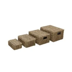 JVL Seagrass Set Of 4 Storage Baskets With Lids 11 JVL Seagrass Set Of 4 Storage Baskets With Lids -Dunelm Sales Store 30824540 alt03