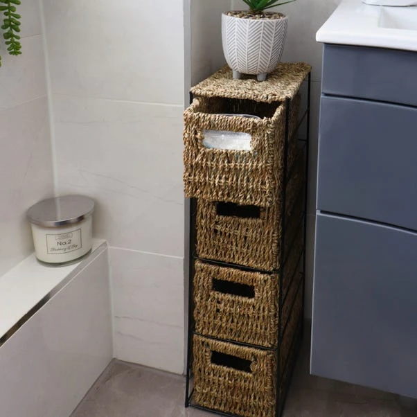 JVL Seagrass 4 Drawer Storage Tower 4 JVL Seagrass 4 Drawer Storage Tower - Image 2