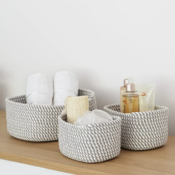 JVL Edison Set Of 3 Storage Baskets 3 JVL Edison Set Of 3 Storage Baskets