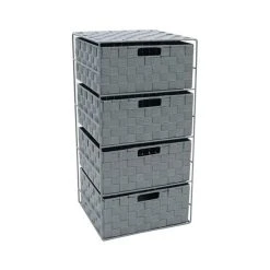 JVL Vichy 4 Drawer Wide Storage Tower 10 JVL Vichy 4 Drawer Wide Storage Tower -Dunelm Sales Store 30824572 alt02