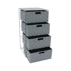 JVL Vichy 4 Drawer Wide Storage Tower 11 JVL Vichy 4 Drawer Wide Storage Tower -Dunelm Sales Store 30824572 alt03