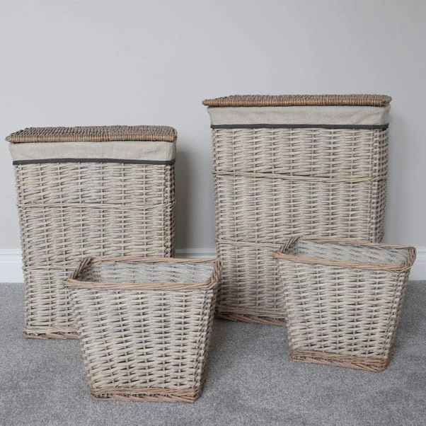JVL Arianna Willow Set Of 4 Laundry Baskets & Bins 3 JVL Arianna Willow Set Of 4 Laundry Baskets & Bins