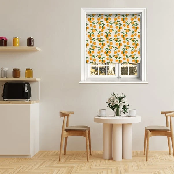 Dunelm Painted Oranges Blackout Roller Blind Natural 4 Dunelm Painted Oranges Blackout Roller Blind Natural - Image 2