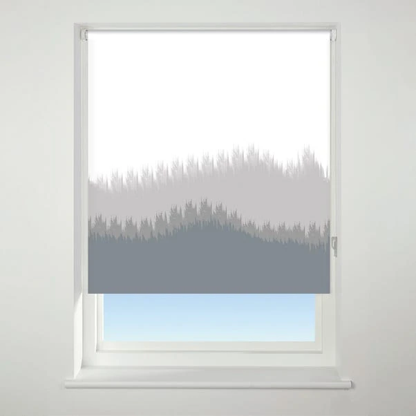 Universal Patterned Blur Border Grey Blackout Roller Blind 3 Universal Patterned Blur Border Grey Blackout Roller Blind