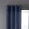 Catherine Lansfield Melville Navy Woven Eyelet Curtains