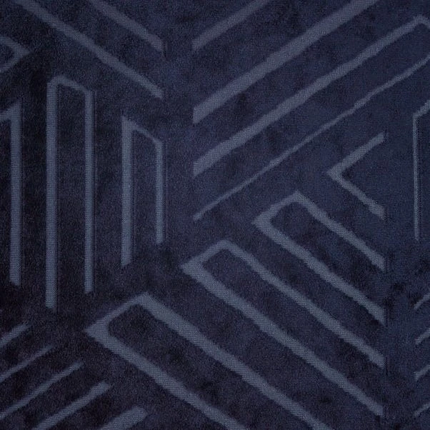 Catherine Lansfield Geo Cut Navy Eyelet Curtains 5 Catherine Lansfield Geo Cut Navy Eyelet Curtains - Image 3