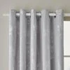 Catherine Lansfield Meadowsweet Floral Silver Eyelet Curtains